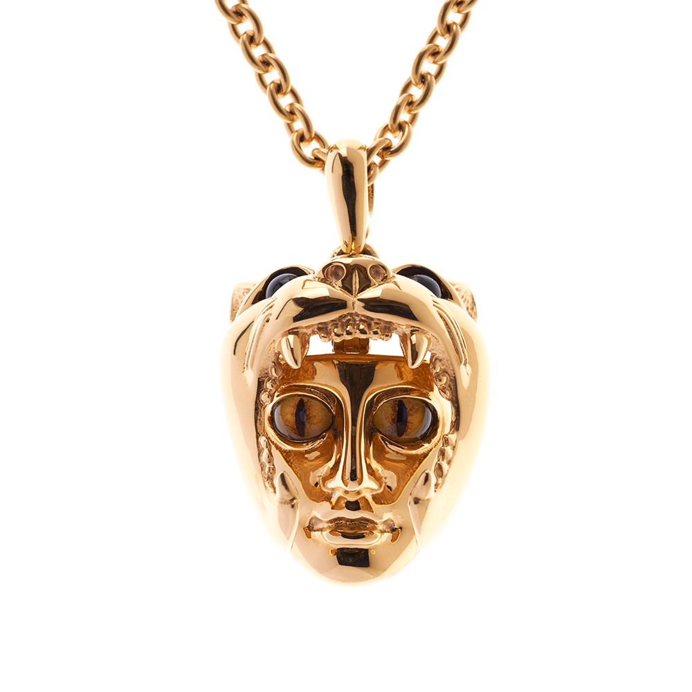 Gold Plated Dionysus Leopard and man Pendant