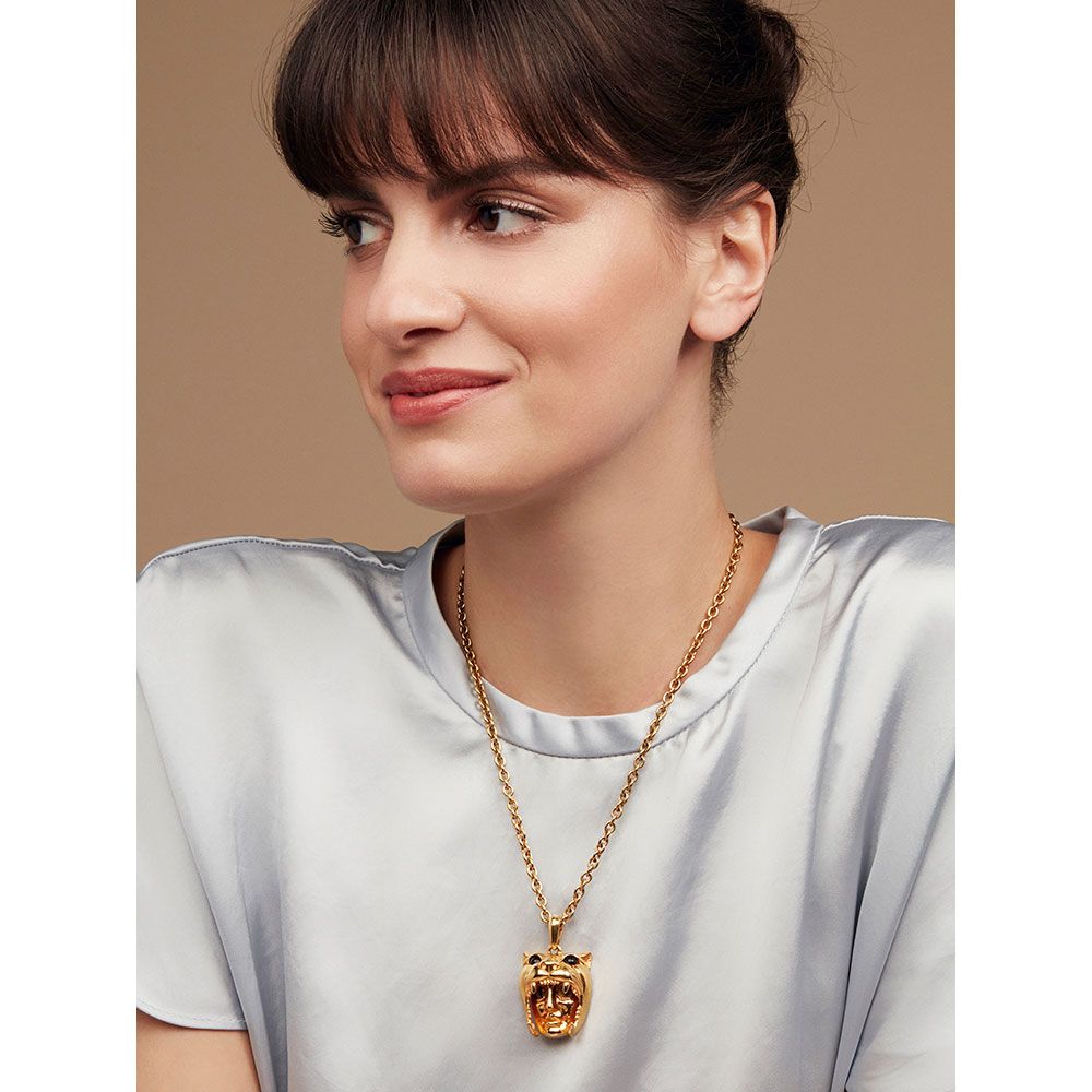 Gold Plated Dionysus Leopard and man Pendant