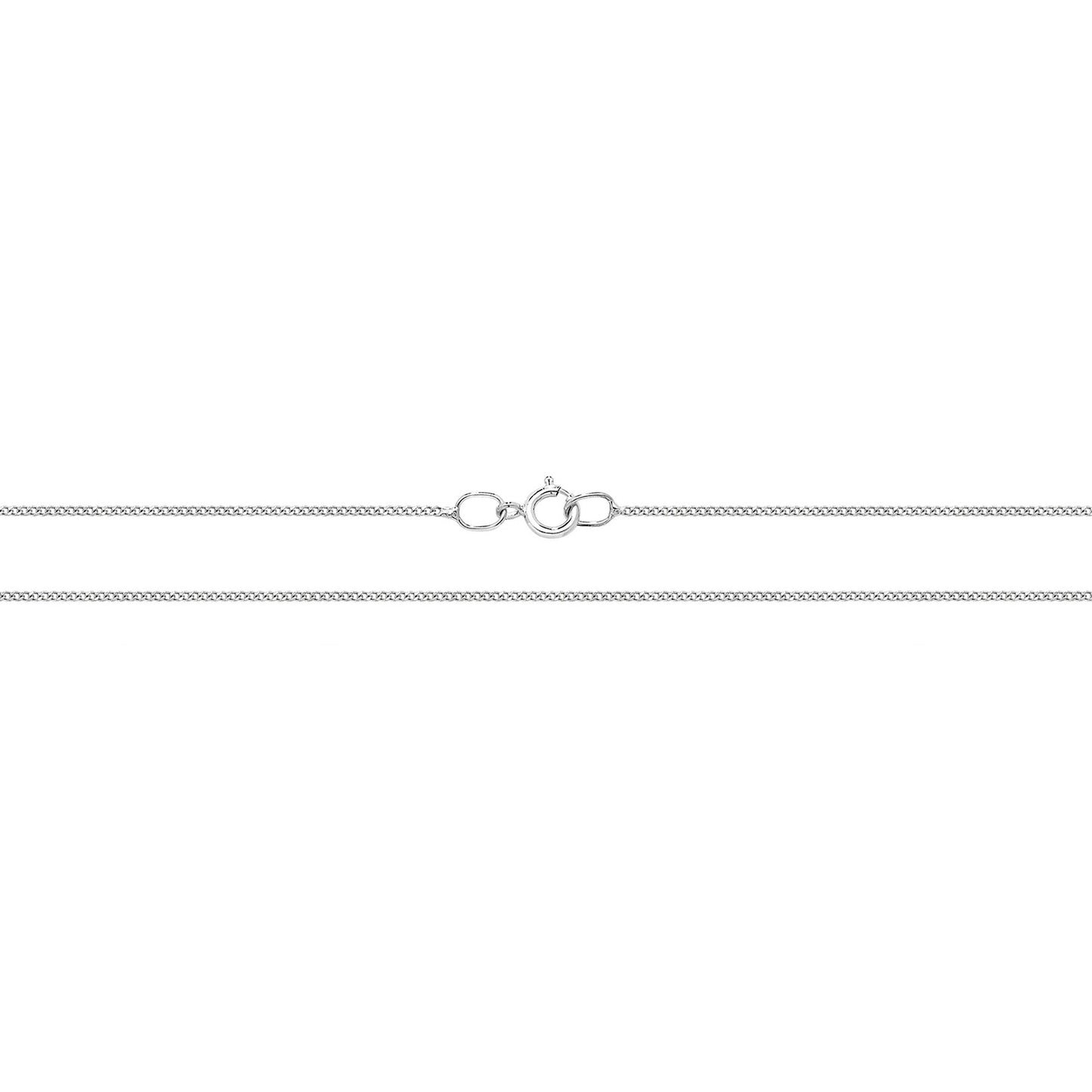 9ct White Gold 16" Fine Curb Chain