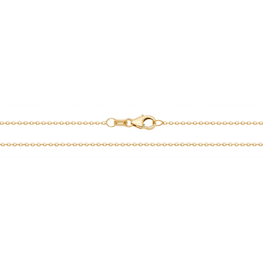 9ct Yellow Gold Trace Diamond Cut Chain: Available in 16", Adjustable 16"+ 2", 18", 20"
