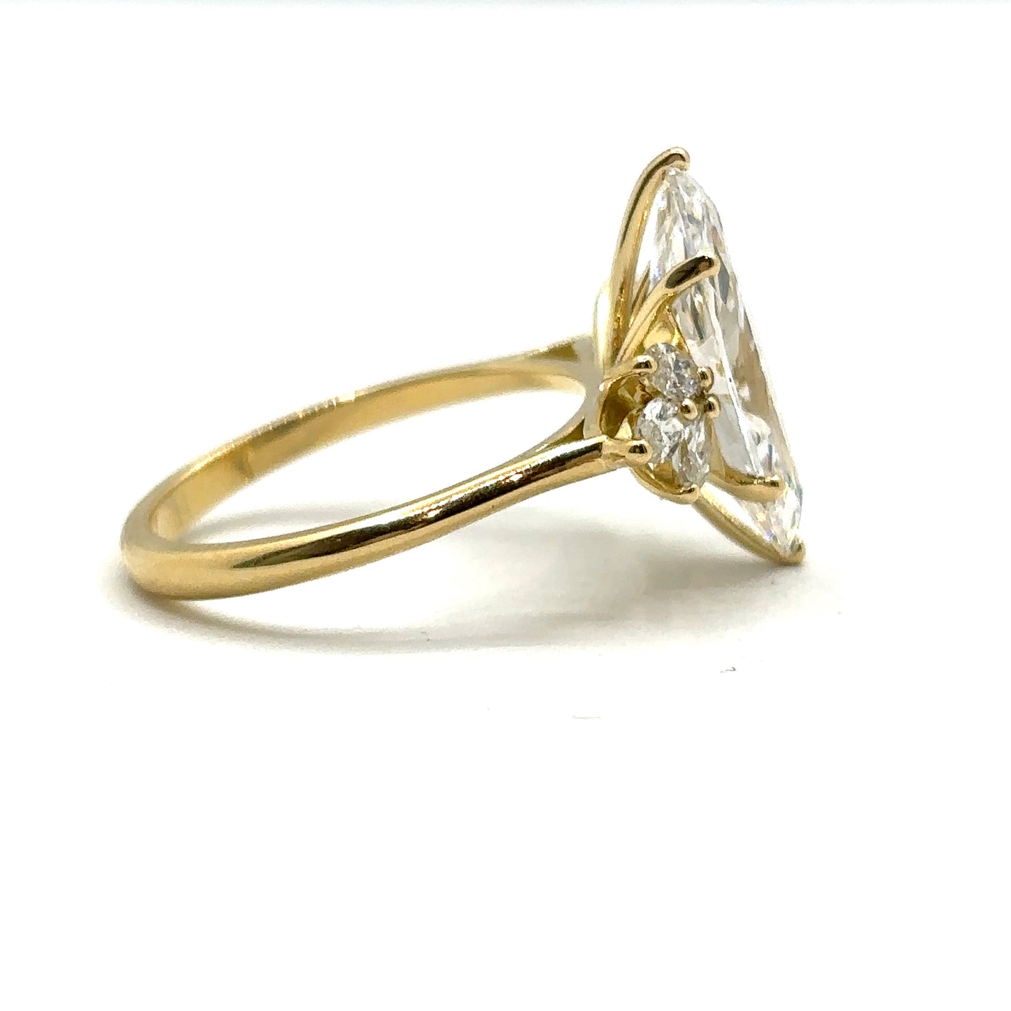 Bespoke 18ct Yellow Gold Marquise Cut Diamond Engagement Ring