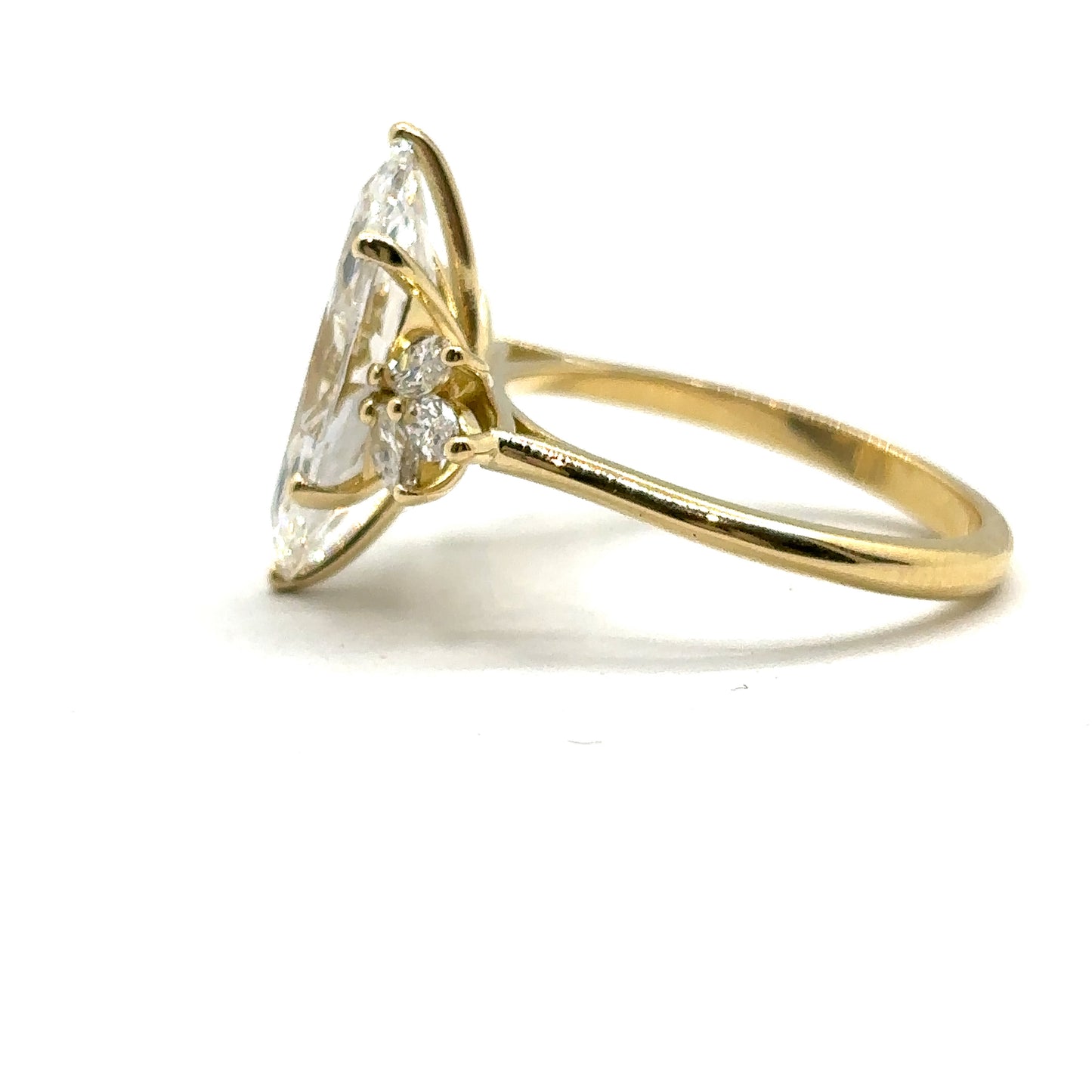 Bespoke 18ct Yellow Gold Marquise Cut Diamond Engagement Ring