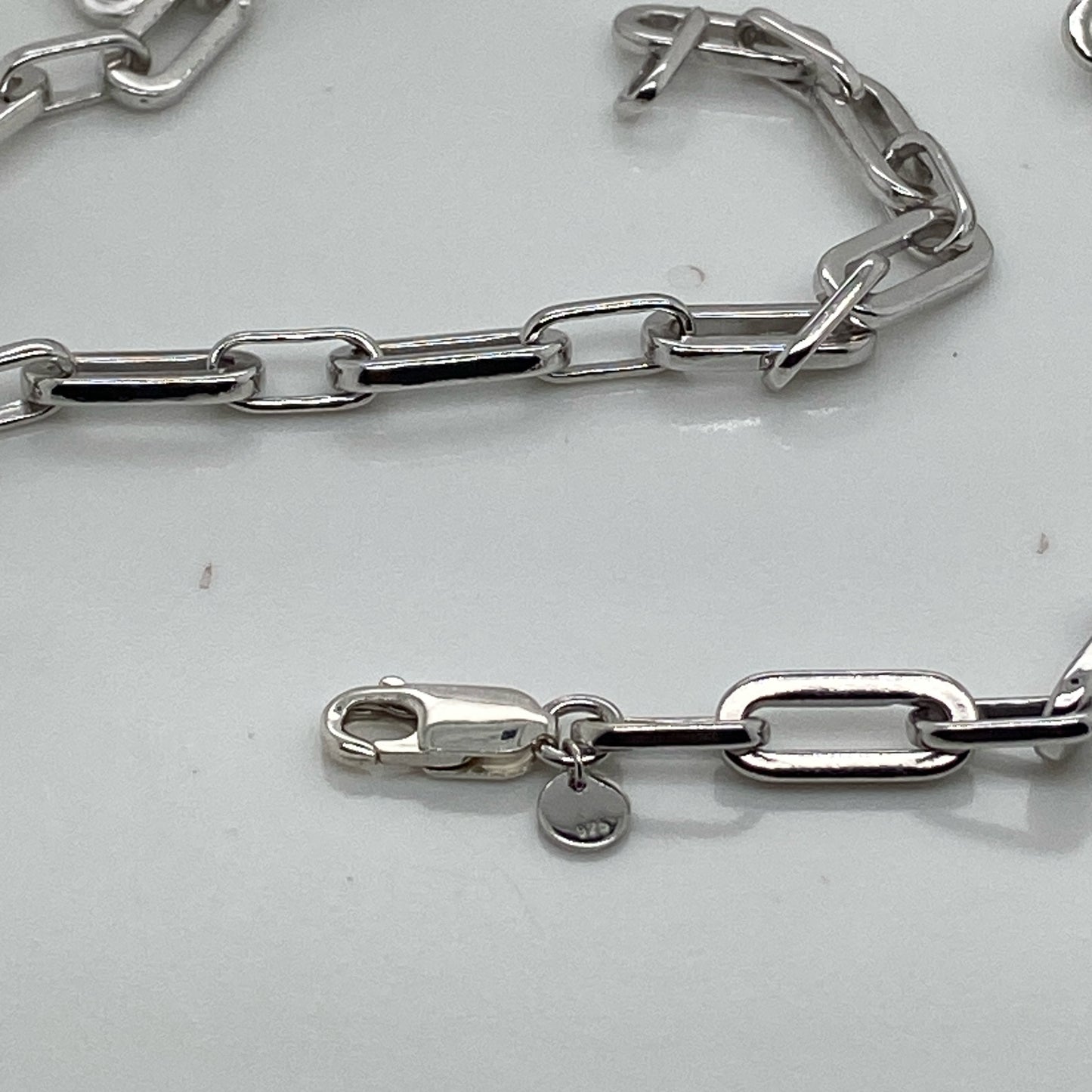 001805 925 silver paperclip necklace- remove old clasp and add new lobster clasp 11mm