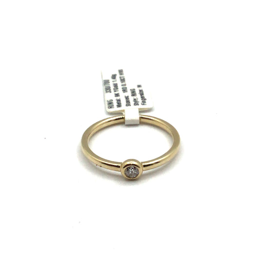 9ct Yellow Gold Diamond Besel Set Ring