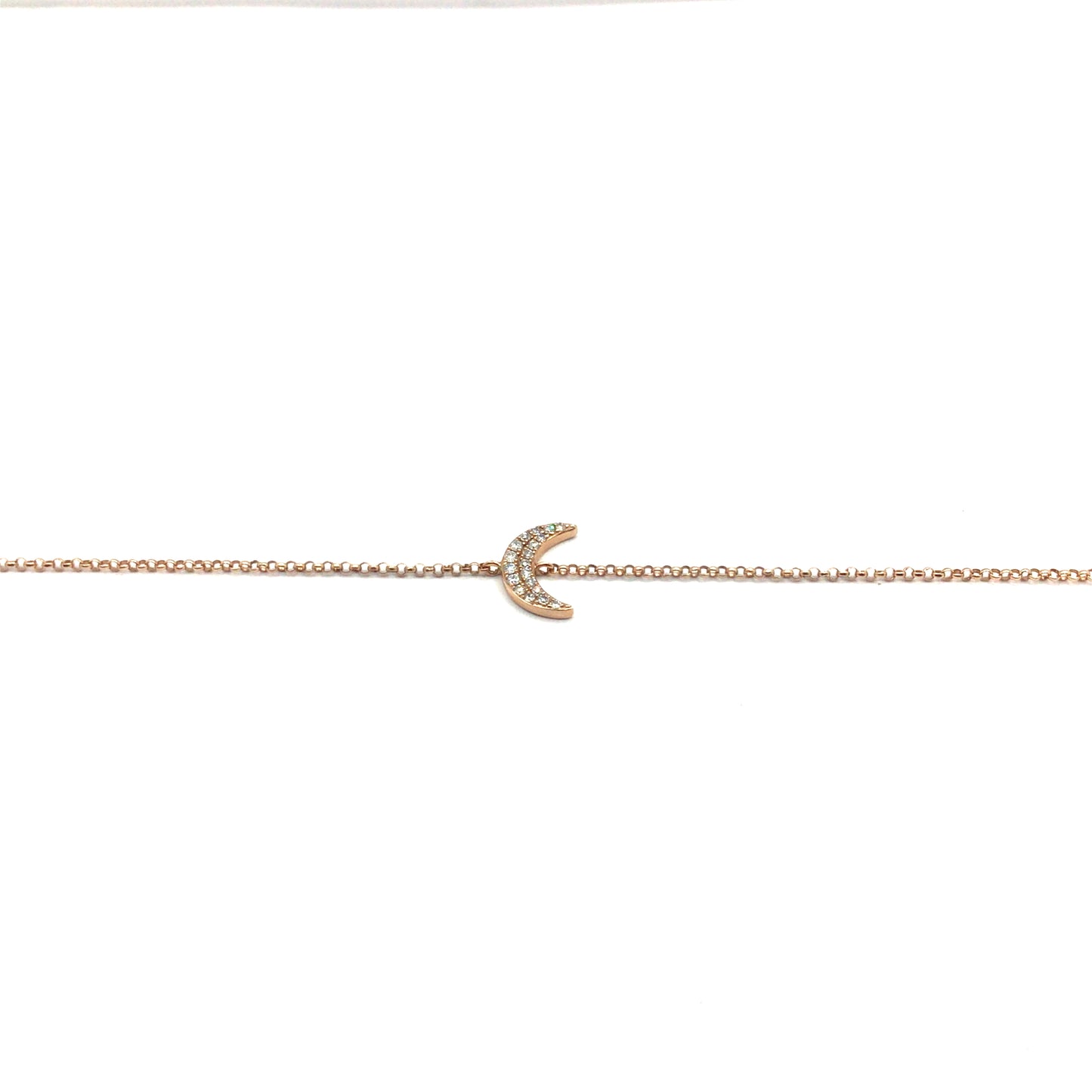 9ct Yellow Gold Diamond Crescent Bracelet