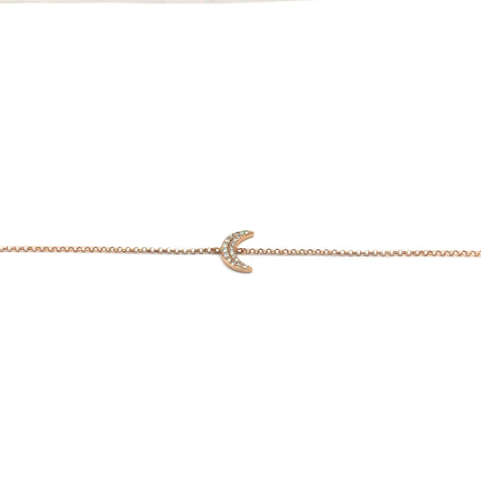 9ct Yellow Gold Diamond Crescent Bracelet