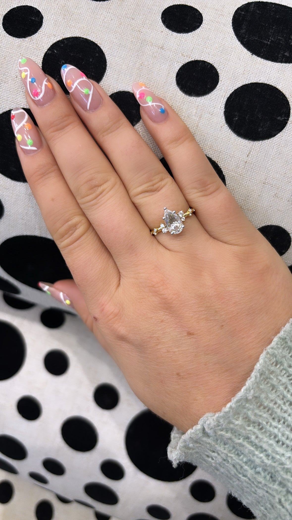 Monroe's "Flowing Nature" Rose Cut Pear Diamond Engagement Ring