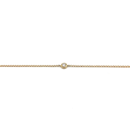 9ct Yellow Gold Diamond Besel Set Bracelet