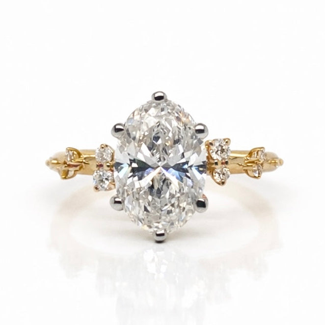 Monroe's "Flowing Nature" Oval Brilliant Cut Diamond Engagement Ring
