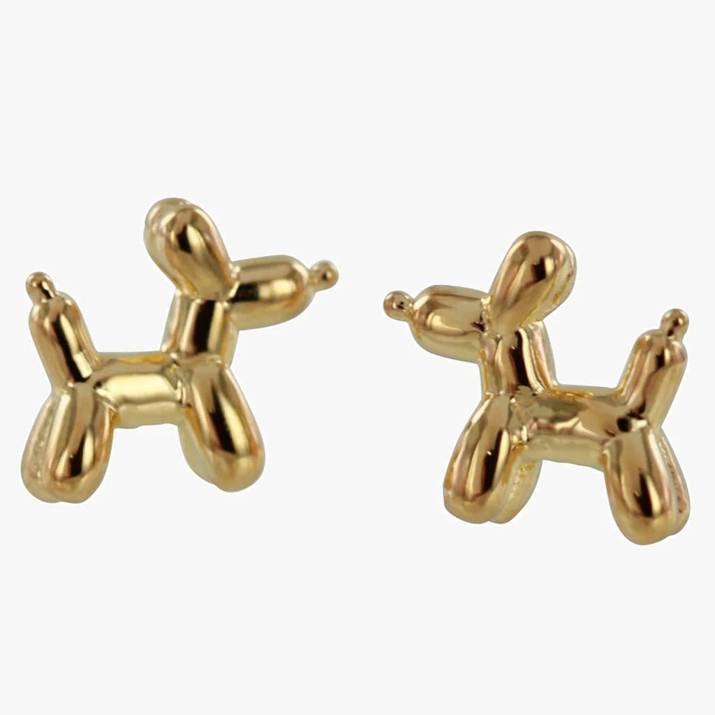 Sterling Silver Balloon Dog Stud Earrings