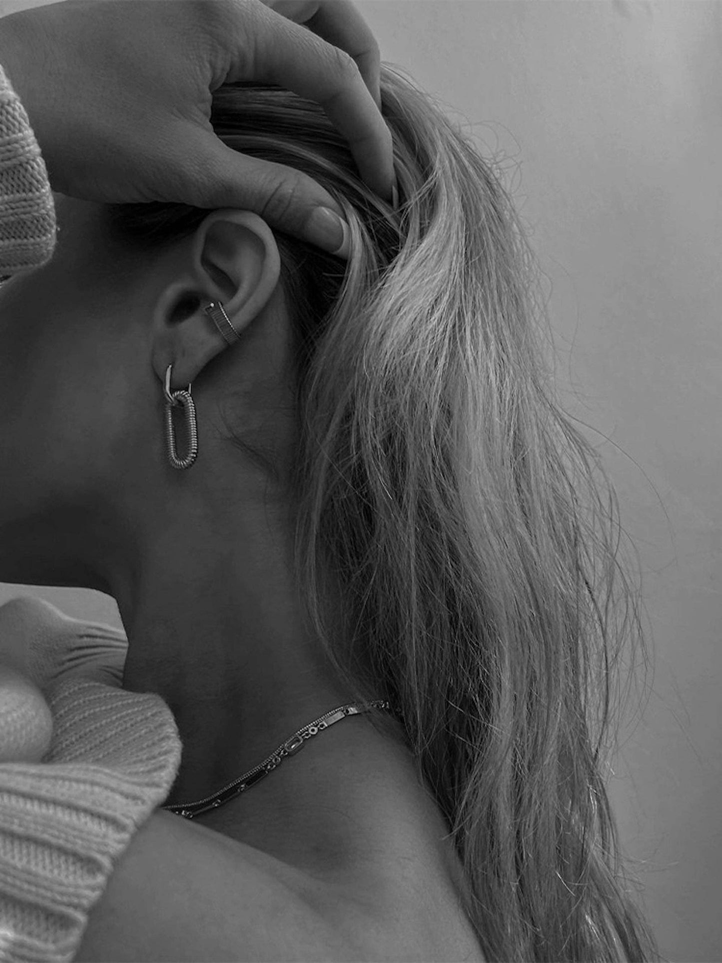 Gold Plated Bold Chain Large Drop Earrings