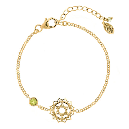 18ct Gold Vermeil, Sterling Silver Heart Chakra Bracelet