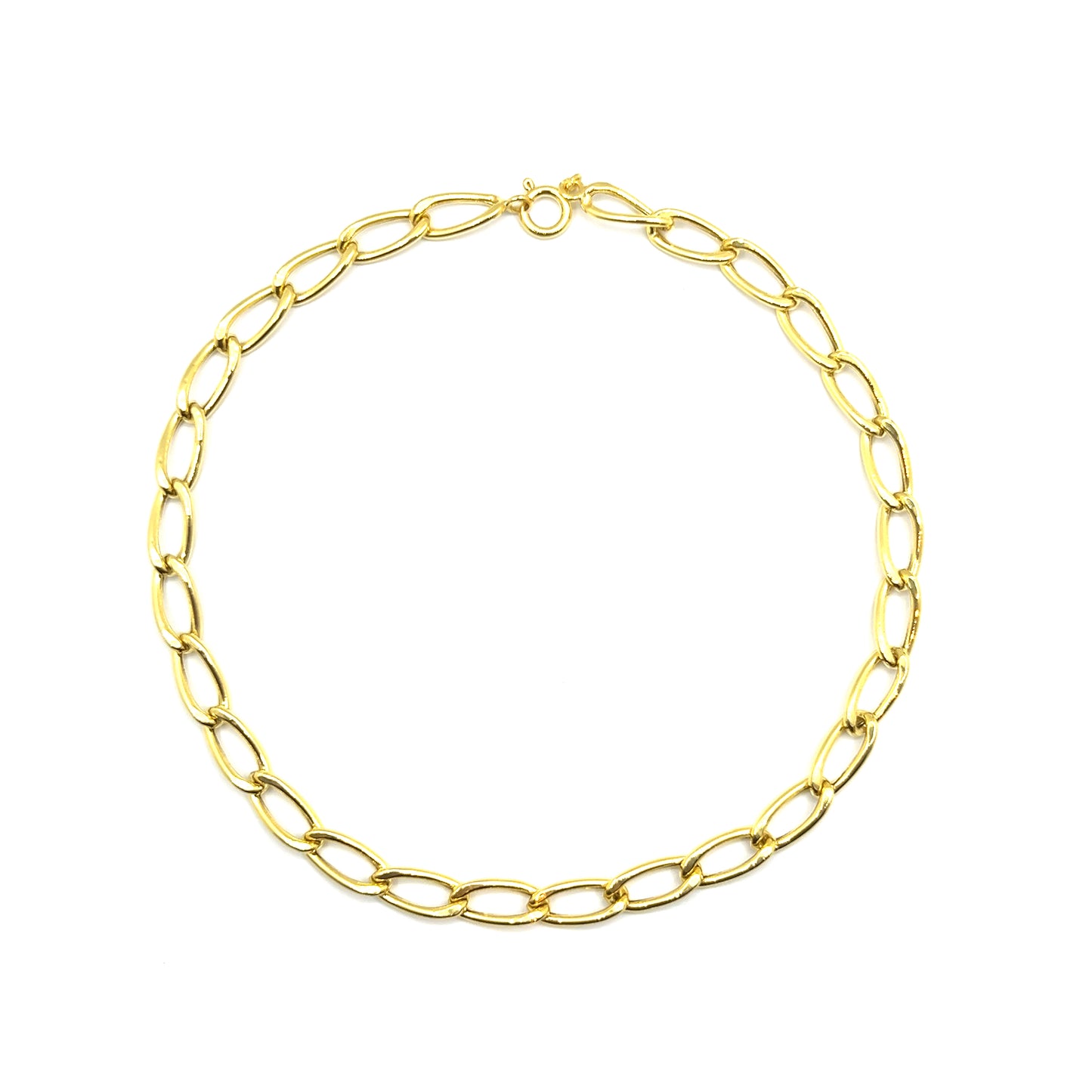 Heavy Gold Plated, Sterling Silver Link Necklace
