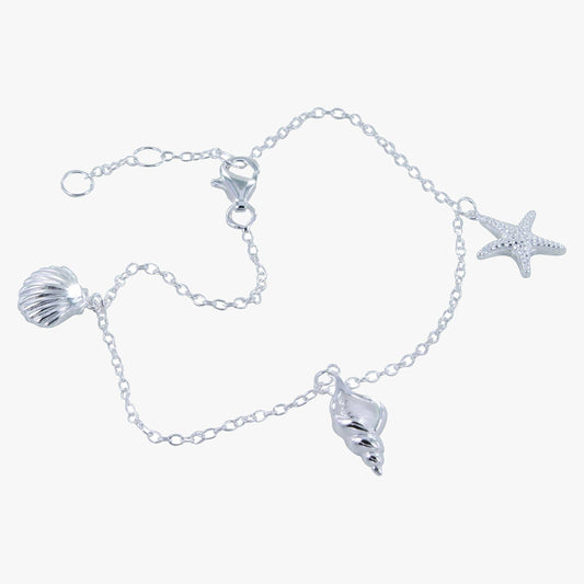 Sterling Silver Shell Rock Pool Bracelet