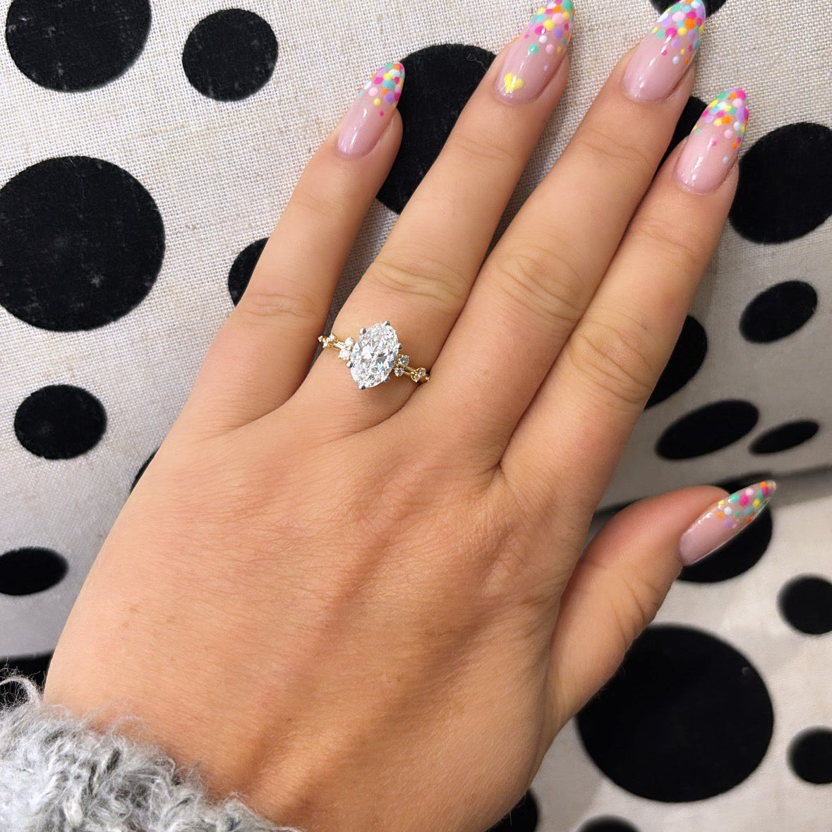 Monroe's "Flowing Nature" Oval Brilliant Cut Diamond Engagement Ring