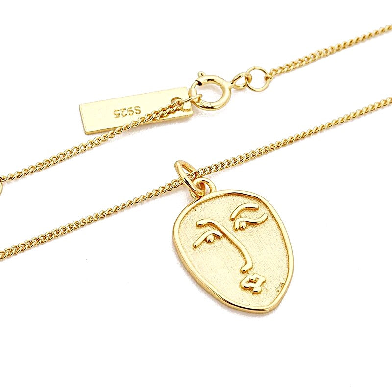 Picasso Style Necklace 18ct Gold Plated