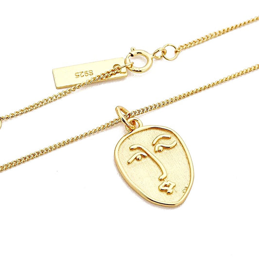Picasso Style Necklace 18ct Gold Plated