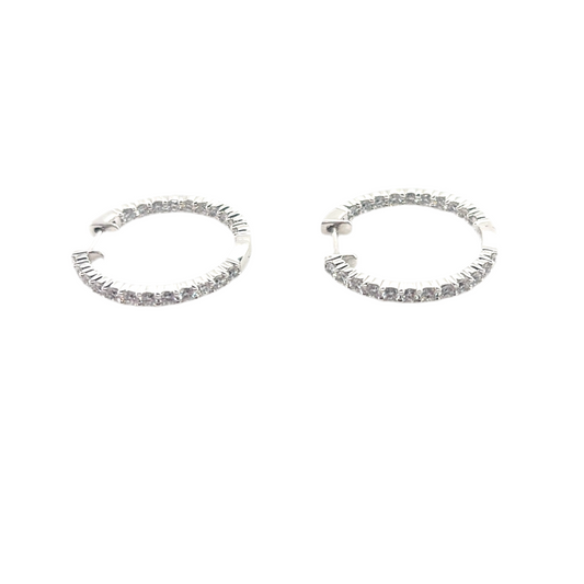 Inside & Out Lab Grown, 2.09ct Diamond Claw Set Hinged Hoop Earrings