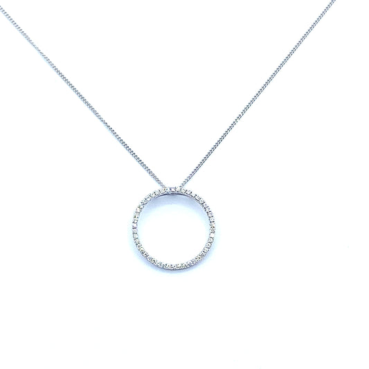 Diamond "Polo Mint" Pendant in 18ct White Gold
