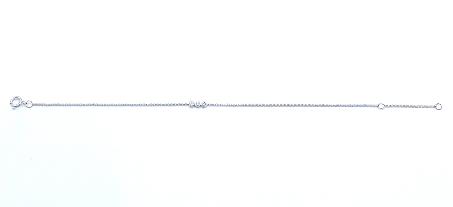 Trilogy Diamond 18ct White Gold Bracelet