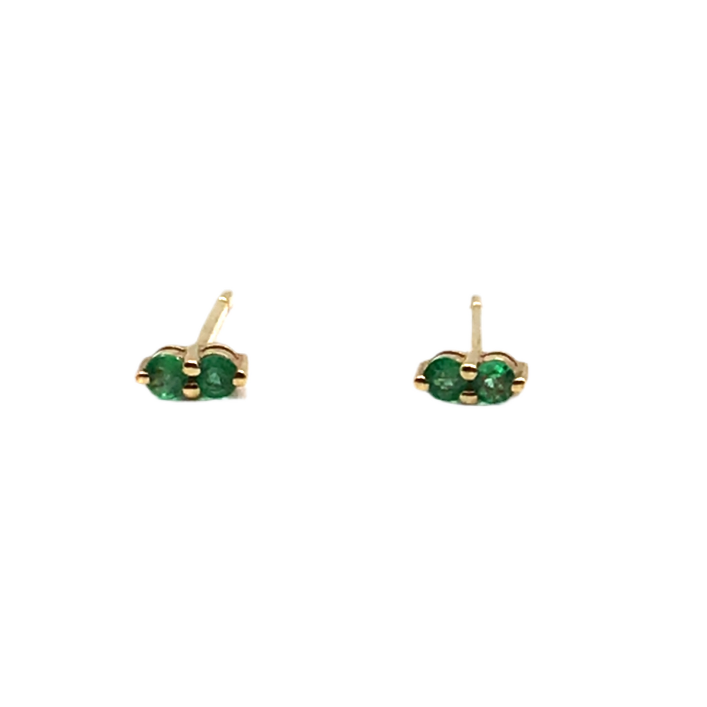 9ct Yellow Gold 4RD EMERALD 0.16CT DOUBLE STUD