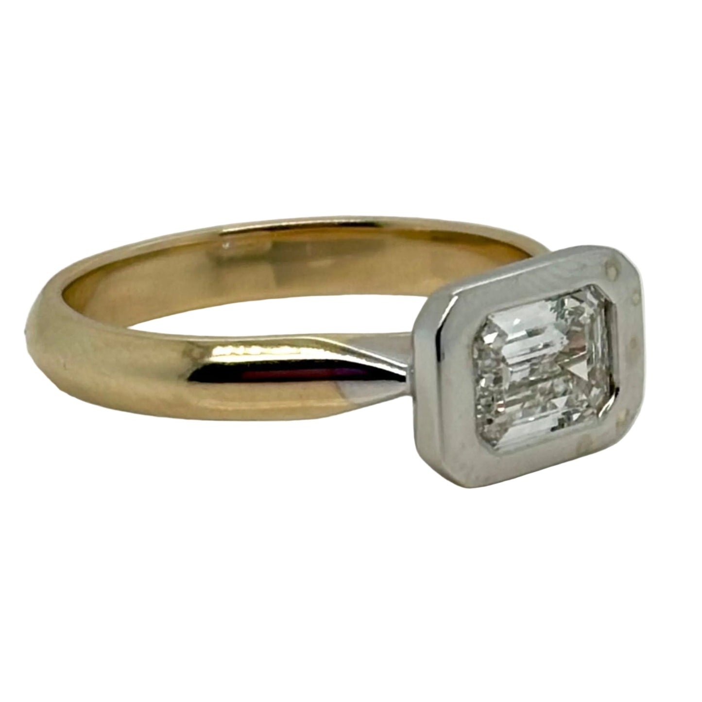 Monroe’s 1.01ct Emerald Cut Lab Grown Diamond Bezel Set Ring