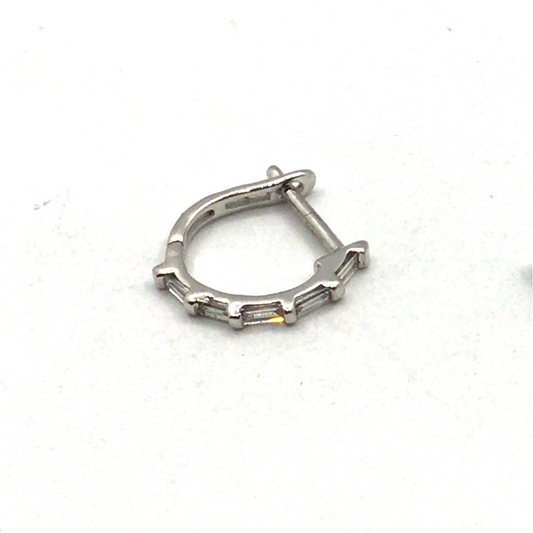 Single 9ct white gold diamond hoop 10mm