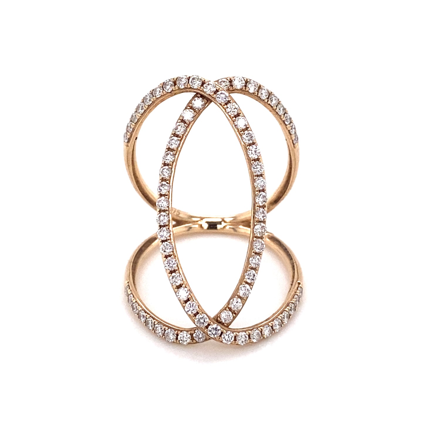 Diamond Double C Interlocking Ring