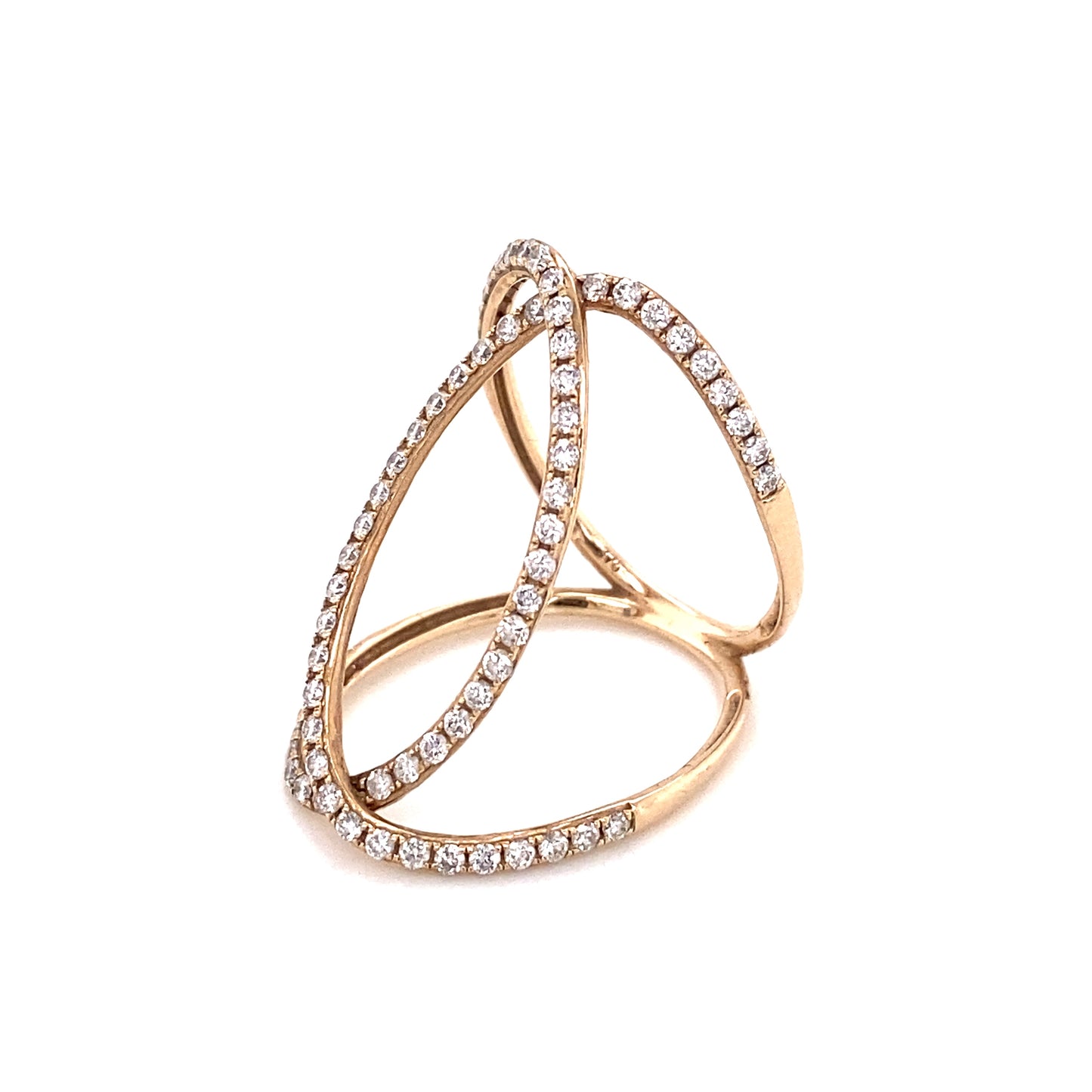 Diamond Double C Interlocking Ring