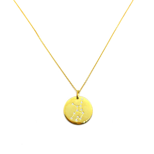 18ct Gold Plated Zodiac Virgo Star Sign Pendant