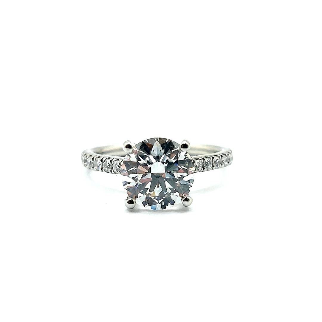 Bespoke Platinum Engagement Ring Lab Grown 2ct Dia Round Brilliant