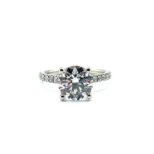 Bespoke Platinum Engagement Ring Lab Grown 2ct Dia Round Brilliant