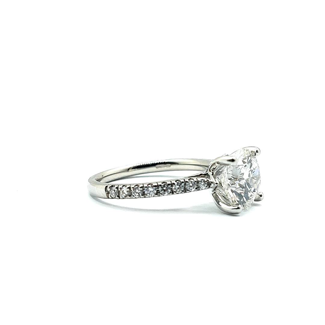 Bespoke Platinum Engagement Ring Lab Grown 2ct Dia Round Brilliant