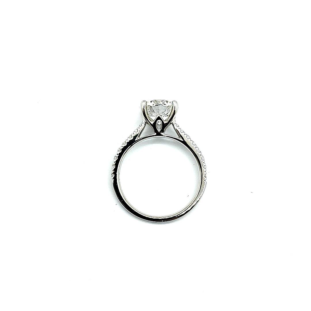 Bespoke Platinum Engagement Ring Lab Grown 2ct Dia Round Brilliant