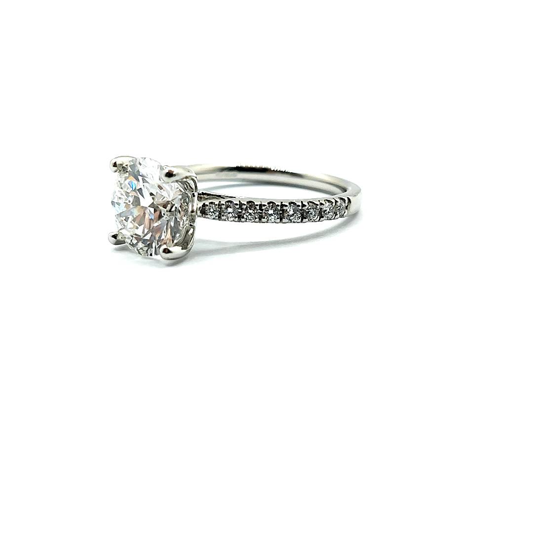 Bespoke Platinum Engagement Ring Lab Grown 2ct Dia Round Brilliant