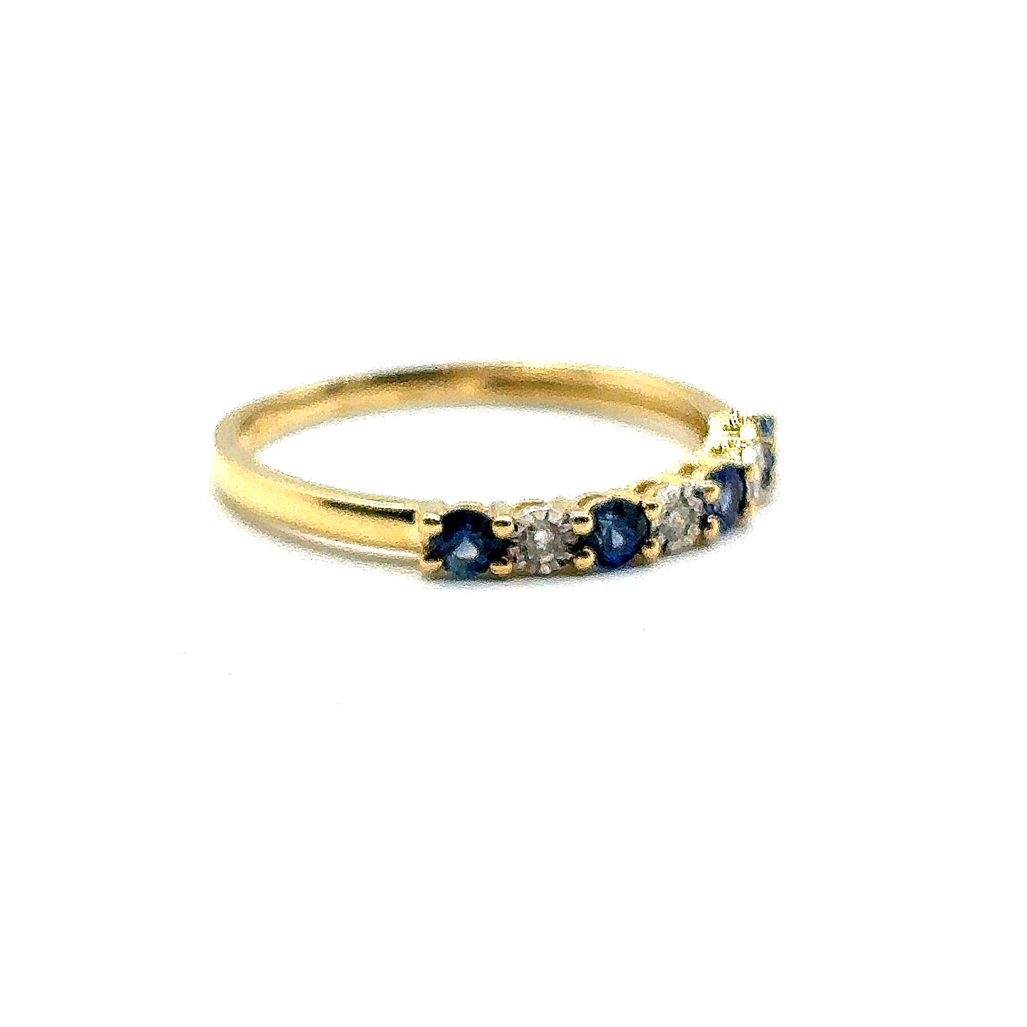 Sapphire and Diamond 7 Stone Yellow Gold Eternity Ring