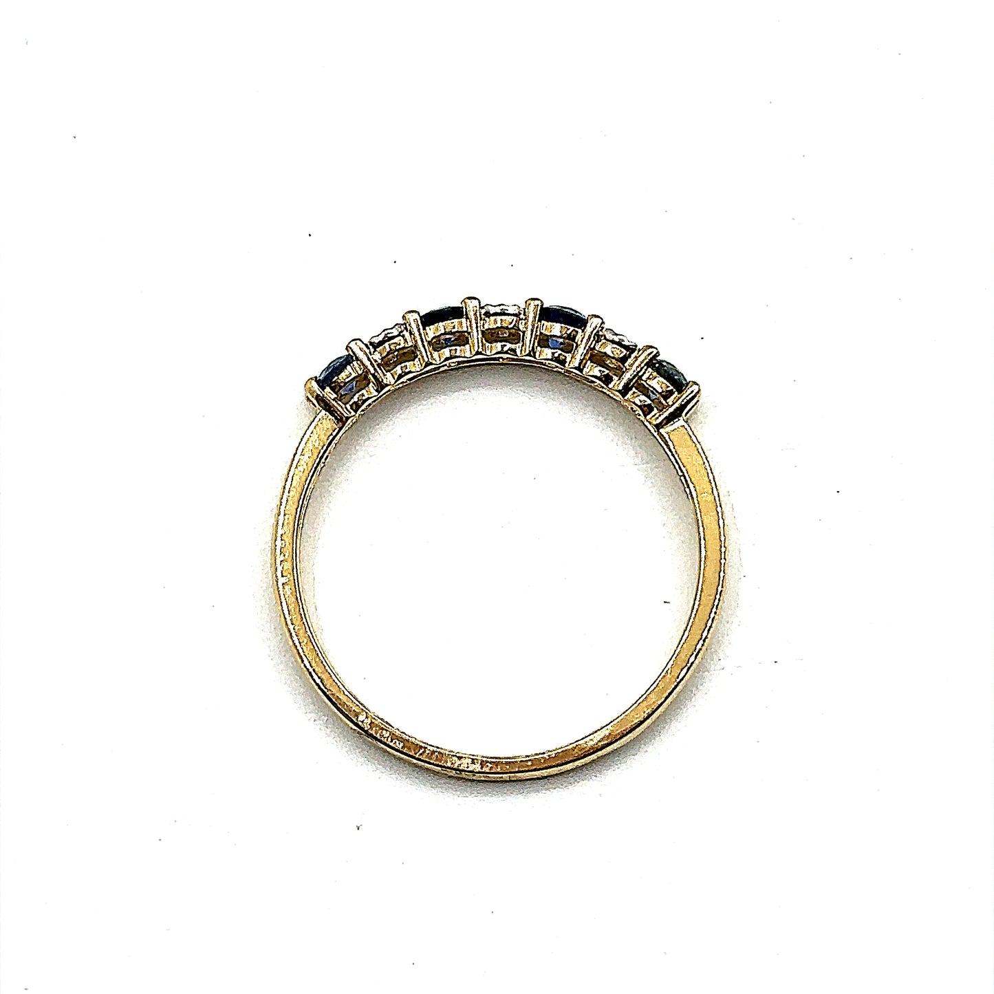 Sapphire and Diamond 7 Stone Yellow Gold Eternity Ring