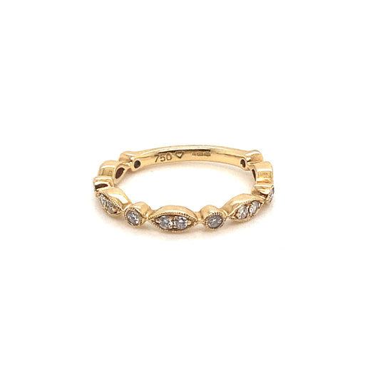 Marquise and Round Shaped Diamond 3/4 Eternity Ring in 18ct Yellow Gold