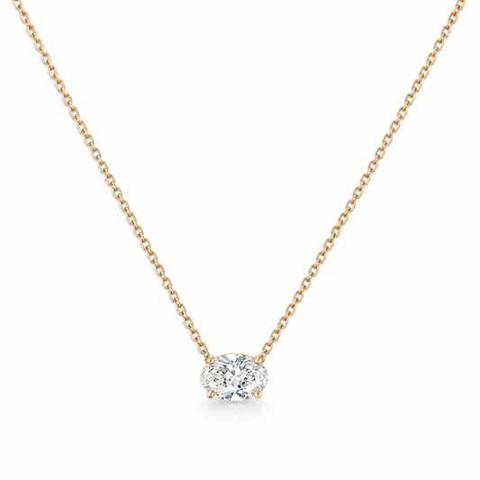 Diamond solitaire necklace in 14ct yellow gold