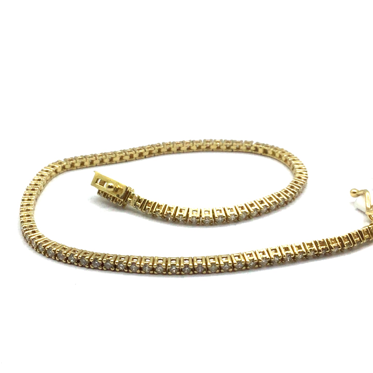 18ct Yellow Gold Diamond Tennis Bracelet
