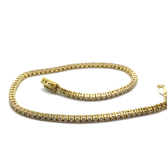 18ct Yellow Gold Diamond Tennis Bracelet