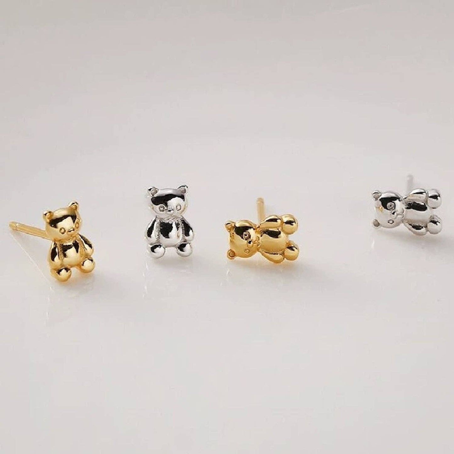 Sterling Silver Teddy Bear Earrings