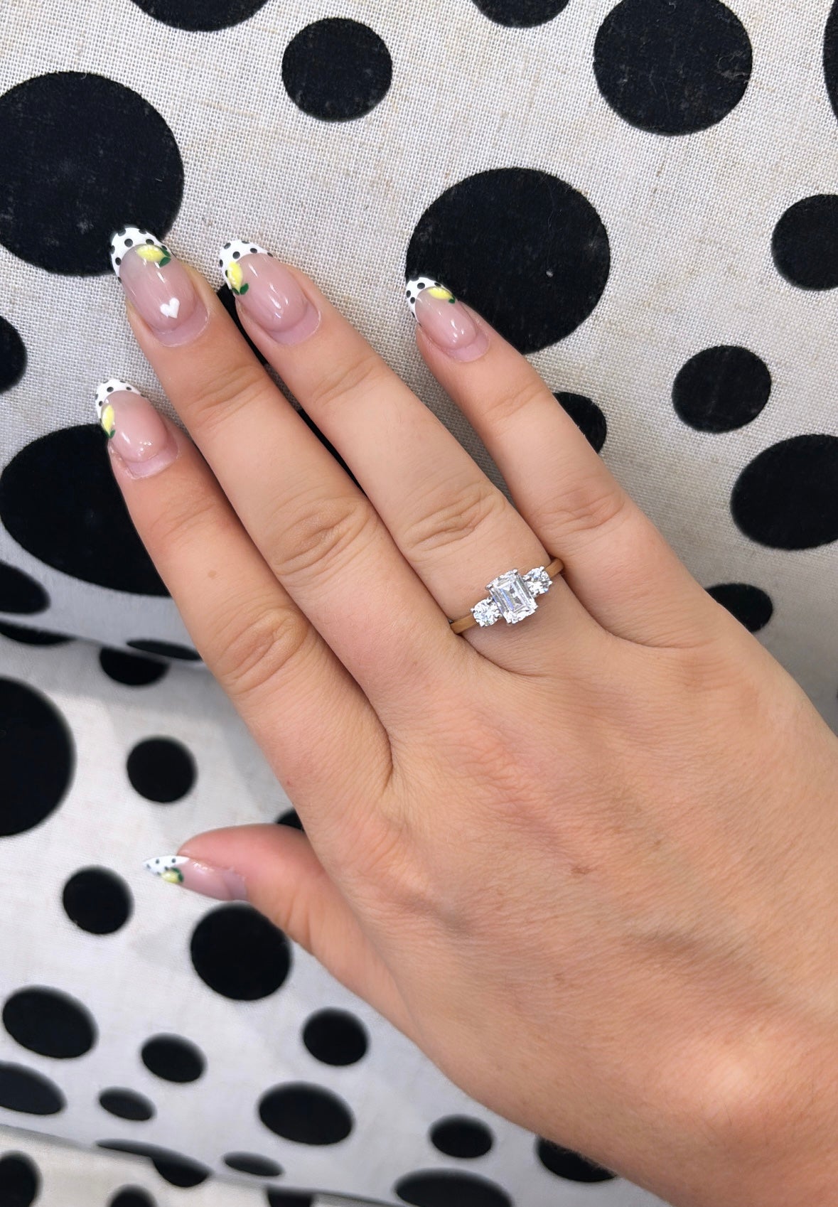 Emerald Cut And Round Brilliant Cut Diamond Trilogy Three Stone Engagement Ring - Sample only - Please enquire for prices
