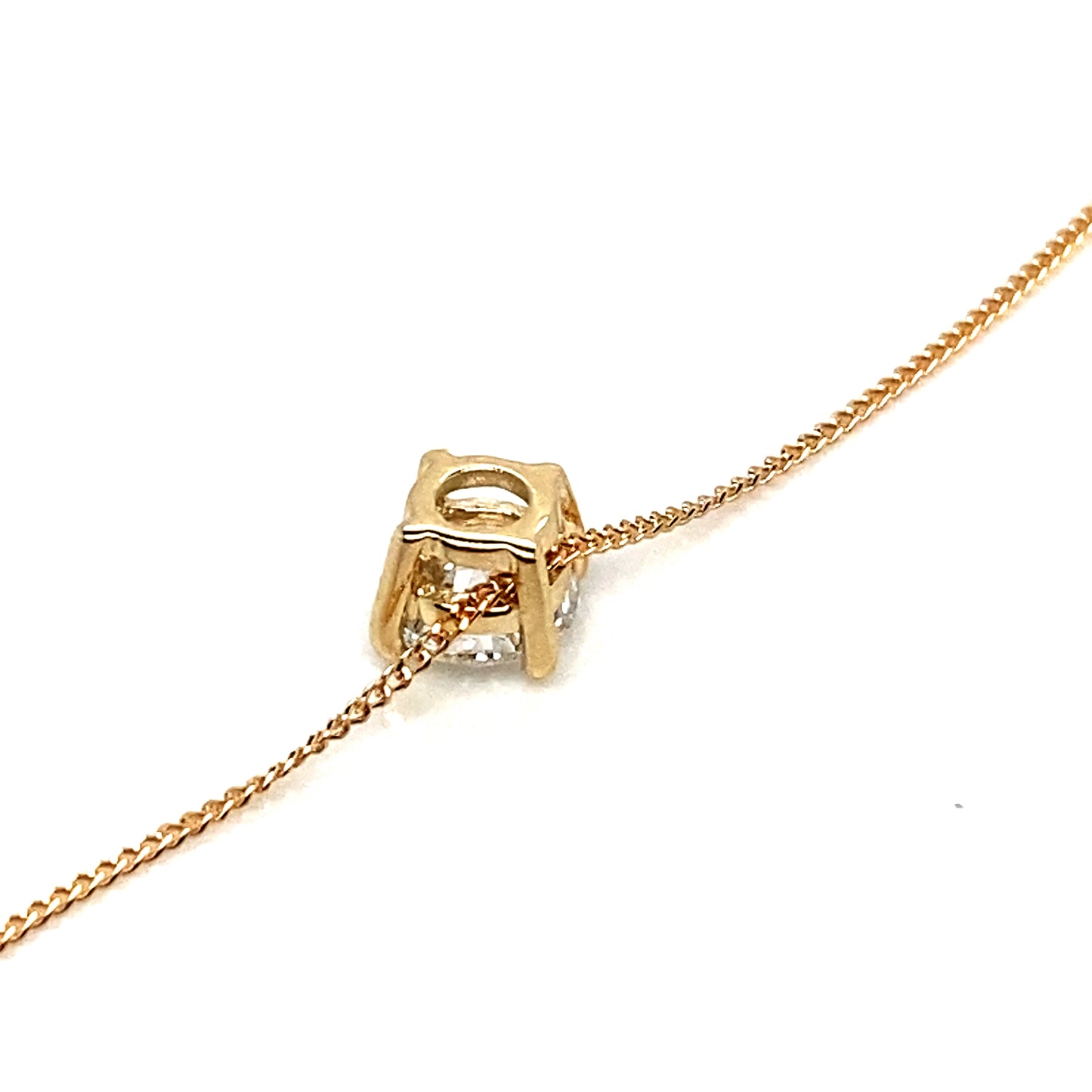 9ct Yellow Gold Round Brilliant Cut 0.60 cts Diamond Neckalce