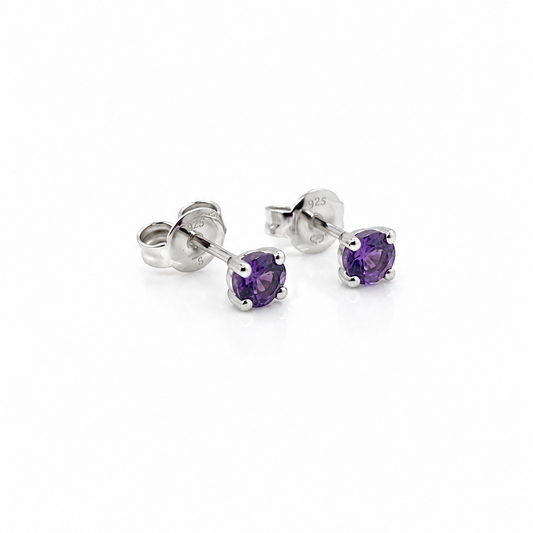 Sterling silver Amethyst stud earrings