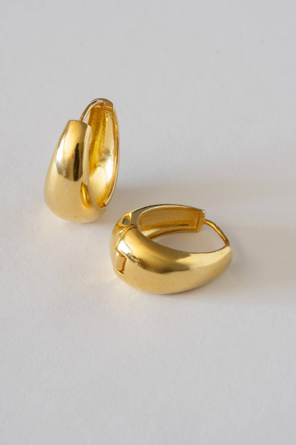 Gold Plated, Sterling Silver Base, Chunky Oval Hoops