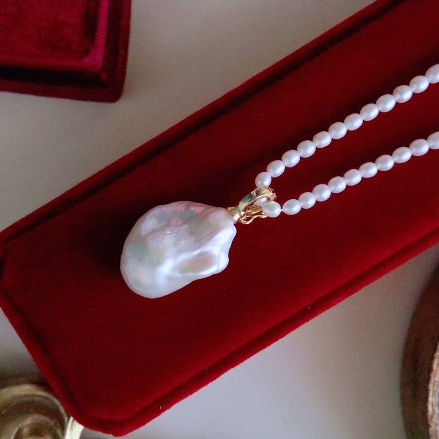 Large Baroque Pearl, 18ct Gold Vermeil on Sterling Silver Removable Pendant, small bail