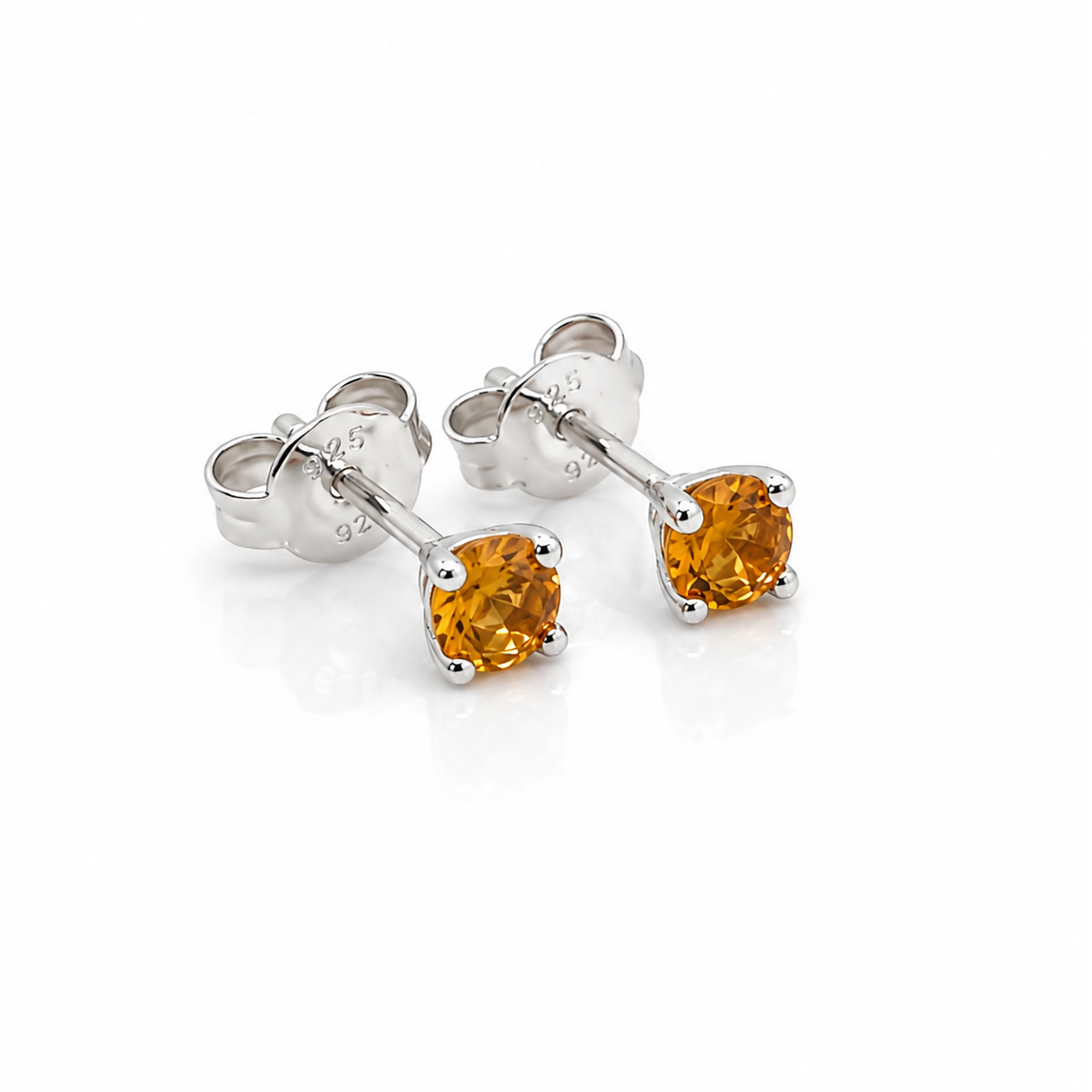 Sterling silver Citrine stud earrings
