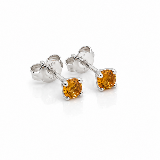 Sterling silver Citrine stud earrings