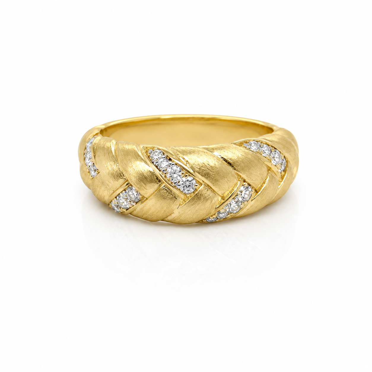 Plait Style Cubic Zirconia Ring